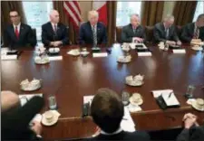  ?? PABLO MARTINEZ MONSIVAIS — THE ASSOCIATED PRESS ?? President Donald Trump and French President Emmanuel Macron during their meeting in the Cabinet Room of the White House in Washington, Tuesday.