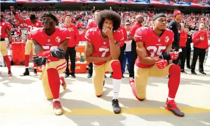  ?? Photograph: John G Mabanglo/EPA ?? Roger Goodell admitted the NFL made mistakes in not listening to its players when they denounced police violence against black and brown people at the 2017 height of Colin Kaepernick’s protest movement.