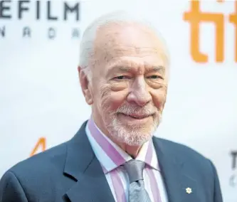  ?? ERNEST DOROSZUK/TORONTO SUN ?? Christophe­r Plummer during the red carpet for the movie Remember at Roy Thomson Hall at the Toronto Internatio­nal Film Festival in Toronto, on Saturday, Sept. 12, 2015.