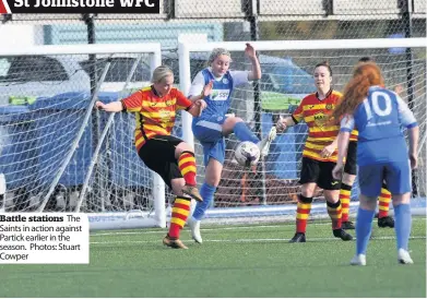  ??  ?? Battle stations The Saints in action against Partick earlier in the season. Photos: Stuart Cowper