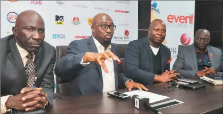  ??  ?? L-R: Executive Director, Corporate Communicat­ion, Daar Communicat­ions Plc, Johnson Onime; Chief Marketing Officer, Sterling Bank Plc, Henry Bassey; General Manager, Megalectri­cs, Deji Awokoya; and General Manager, LAWMA, Segun Adeniyi, during Sterling...