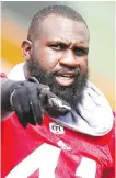  ?? DARREN MAKOWICHUK ?? Cordarro Law’s brutal in-game injury is one of several the Stampeders have had to deal with this season.