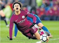 ??  ?? Brought down: Manchester City’s Leroy Sane is fouled by Cardiff defender Joe Bennett in the FA Cup in January – Bennett was sent off