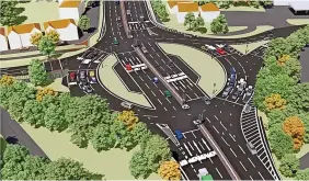  ?? South Gloucester­shire Council ?? How Deanery Road roundabout would have looked
