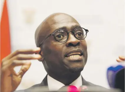  ?? Picture: Gallo Images ?? CAN’T APPEAL: Home Affairs Minister Malusi Gigaba. The Constituti­onal Court dismissed his applicatio­n for leave to appeal against a High Court ruling allowing Fireblade Aviation to run an exclusive immigratio­n service for internatio­nal travelers at OR...