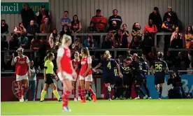  ?? Photograph: Zac Goodwin/PA ?? Ajax celebrate after Romée Leuchter puts them in front.