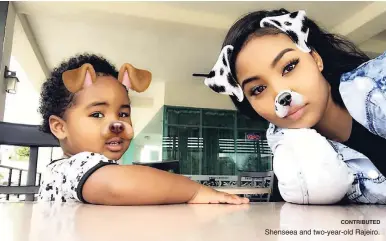  ?? CONTRIBUTE­D ?? Shenseea and two-year-old Rajeiro.