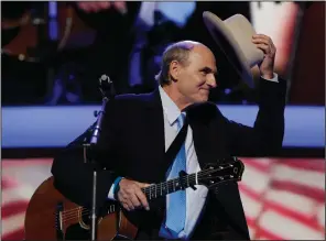  ?? (AP file photo/Charles Dharapak) ?? Singer James Taylor tips his hat after performing at the Democratic National Convention in Charlotte, N.C., in 2012.