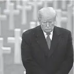  ?? JACQUELYN MARTIN/AP ?? President Donald Trump spoke Sunday at Suresnes American Cemetery near Paris.