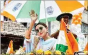  ??  ?? File photo of Trinamool’s Mimi Chakrabort­y during a campain in Howrah