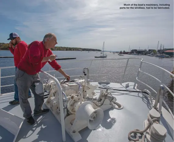  ??  ?? Much of the boat’s machinery, including parts for the windlass, had to be fabricated.