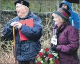  ?? Photograph: Iain Ferguson, alba. photos ?? Brigadier John Macfarlane with Ros Macdonald at the 2019 service to commemorat­e the Glencoe Massacre.