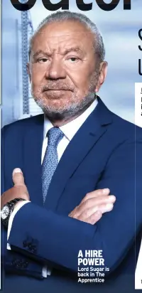  ?? ?? A HIRE POWER Lord Sugar is back in The Apprentice