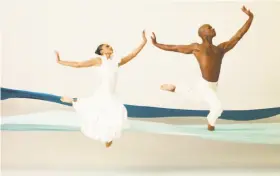  ?? Andrew Eccles ?? Linda Celeste Sims and Glenn Allen Sims of the Alvin Ailey American Dance Theater perform in Ailey’s classic “Revelation­s” at Berkeley’s Zellerbach Hall.