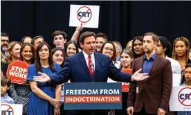  ?? Photograph: Daniel A Varela/AP ?? Florida’s governor, Ron DeSantis, rejected an AP course in African American studies, saying it ‘lacked educationa­l value’.