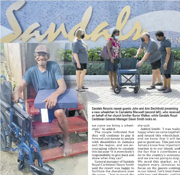 Sandals repeat guests donate wheelchair to elderly man PressReader