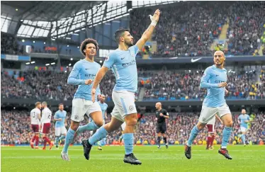  ?? Reuters ?? Sergio Agüero und Co. sind in Torlaune, Manchester City ist die Mannschaft der Stunde in Europa.