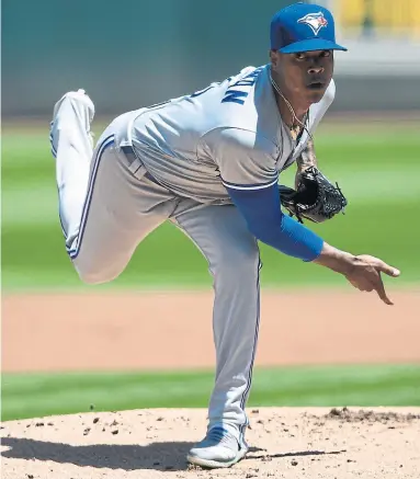  ?? THEARON W. HENDERSON/GETTY IMAGES ?? Marcus Stroman, the Jays’ best pitcher of late, was roughed up Wednesday, allowing seven runs in five-plus innings.