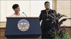  ?? AJC 2018 ?? Mayor Keisha Lance Bottoms (left) ran on a platform promoting more affordable housing. She said in a statement that this latest report will help advance initiative­s designed to protect Atlanta’s legacy residents.