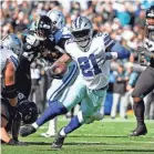  ?? MELINA MYERS/USA TODAY SPORTS ?? Ezekiel Elliott is third on the Cowboys’ all-time rushing list with 8,262 yards.