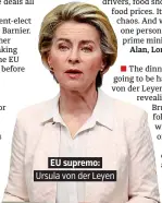  ??  ?? ■ Boris Johnson is . EU supremo: Ursula von der Leyen