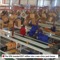  ??  ?? The CPA invested R37 million into a new citrus pack house.