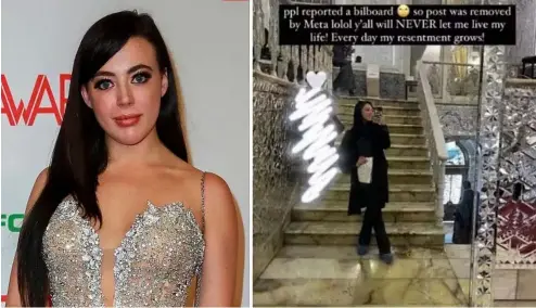  ?? ?? La star américaine du porno Whitney Wright provoque un tollé après sa visite en Iran