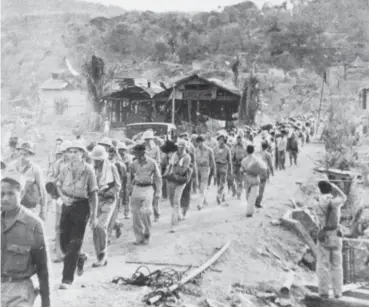  ?? PROVIDED/U.S. AIR FORCE ?? Prisoners of war are seen during the Bataan Death March.