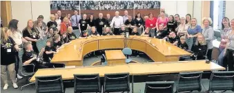  ??  ?? The Shining Stars also met Central Scotland MSP Margaret Mitchell recently Special guests Jeremy Corbyn and I (centre, right and left) welcomed the Shining Stars group to Parliament