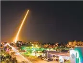  ?? MALCOLM DENEMARK AP ?? A Spacex Falcon is launched from Cape Canaveral, Fla., Friday night with supplies for the space station.