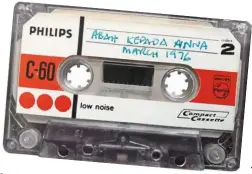  ?? ?? This cassette – from 1976 – was an audio letter from salleh ben Joned to anna and was part of their extensive correspond­ence over the decades.