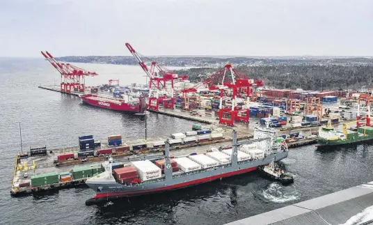  ?? SALTWIRE FILE PHOTO ?? The vessel Tropic Hope made its inaugural call at Halifax’s Halterm Container Terminal.