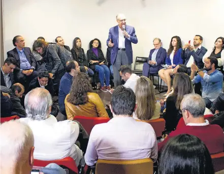  ?? FLAVIO CORVELLO/FUTURA PRESS ?? Tucano. Candidato do PSDB à Presidênci­a, Geraldo Alckmin, em evento na Casa do Saber, ontem, em São Paulo