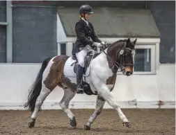  ??  ?? ‘Brilliant’ Boysie carries Natalie Chapman to an elementary double