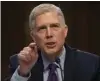  ?? Associated Press ?? n Supreme Court justice nominee Neil Gorsuch testifies March 21 during his confirmati­on hearing before the Senate Judiciary Committee.