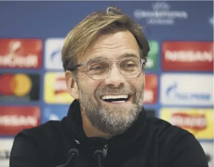  ??  ?? 2 Addressing the media before he bids to take Liverpool into the knockout stage for the first time since 2009, manager Jurgen Klopp is wary of the threat posed by Spartak Moscow at Anfield tonight.