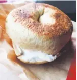  ?? Allyson Reedy, The Denver Post ?? Plain bagel with smoked maple cream cheese from Woodgrain Bagels.