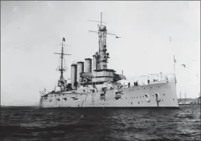  ?? DR/COLL. MARC CALLIS ?? Le San Diego, croiseur cuirassé, fut coulé par une mine du U-156 le 19 juillet 1918. Il est le seul navire de ligne perdu par la marine américaine durant la Première Guerre mondiale.