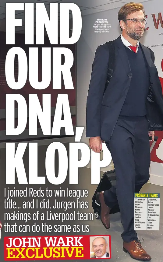  ??  ?? WORK IN PROGRESS: Jurgen Klopp has more to do to turn Liverpool into trophy winners