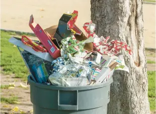  ?? MARK RIGHTMIRE/ORANGE COUNTY REGISTER/SCNG ?? Wrapping paper fills a trash can.