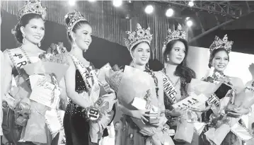  ??  ?? Miss Kuyamis 2019 Chella Grace Falconer of Medina, 1st runner up Maria Luz Victoria Delos Angeles of Tagoloan, 2nd runner up Adel Ebarat of Talisayan, 3rd runner up Chery Rose Lomopog of Sugbongcog­on, and 4th runner up Cris Antonette Teano of El Salvador City.