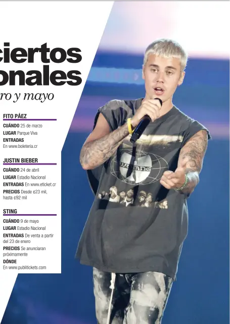  ?? El concierto de Justin Bieber se realizará en abril. Shuttersto­ck/La República ??