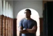  ?? JACQUELYN MARTIN — THE ASSOCIATED PRESS ?? Weston Gobar, 21, a fourth year student and president of the Black Student Alliance at the University of Virginia, poses for a portrait, Friday, Aug. 18, 2017, in Charlottes­ville, Va., a week after a white nationalis­t rally took place on campus.