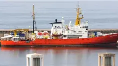  ??  ?? File photo shows Aquarius rescue ship moored at the port of Marseille, France. — Reuters photo