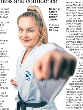  ?? Pictures Andrew Cawley ?? Under-21 karate champ Niamh Junner