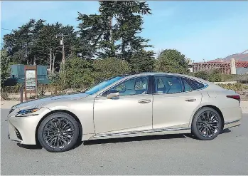  ?? BRIAN HARPER/ DRIVING ?? The 2018 Lexus LS 500 sedan will be available in hybrid or gasoline- powered versions.