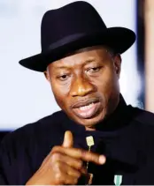  ??  ?? Former President Goodluck Jonathan