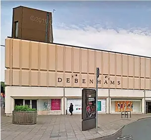  ?? Google ?? ●●The former Debenhams store in Stockport town centre.