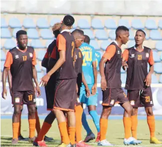  ??  ?? GOAL CELEBRATIO­N WITH TEAMMATES:
Orapa United vs AS Kigali