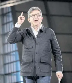  ??  ?? SOCIAL WARRIOR: Jean-Luc Melenchon describes France as a country ‘with huge wealth that is badly distribute­d’. He also wants France to leave the Nato alliance.